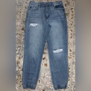 Kancan Distressed Blue Denim Jogger Jeans sz 28